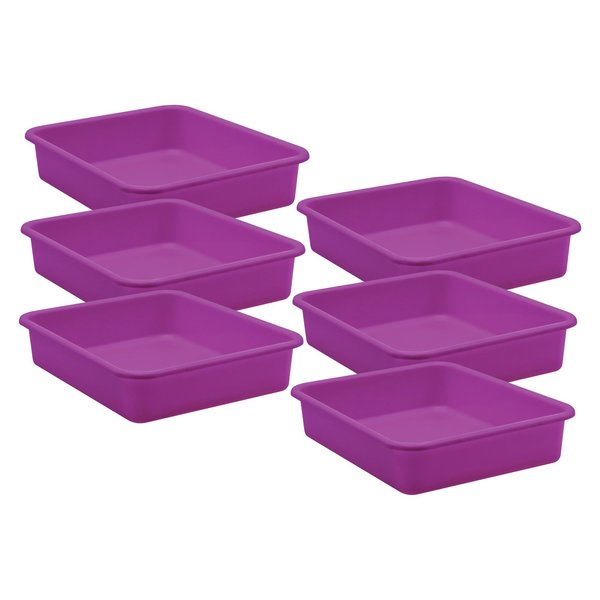 Teacher Created Resources Storage Bin, Plastic, Purple, 6 PK 20433